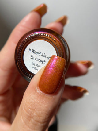 Image provided for Bee's Knees by a paid swatcher featuring the nail polish " It Would Always be Enough "