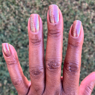 Image provided for Bee's Knees by a paid swatcher featuring the nail polish " Tend the Flames "