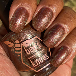 Image provided for Bee's Knees by a paid swatcher featuring the nail polish " Tend the Flames "