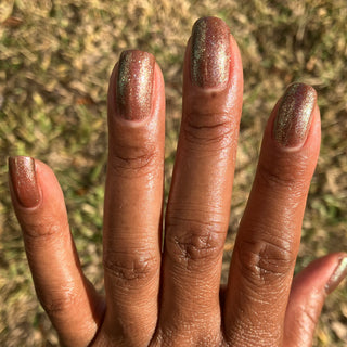 Image provided for Bee's Knees by a paid swatcher featuring the nail polish " Tend the Flames "