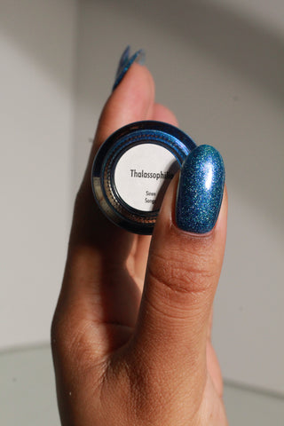 Image provided for Bee's Knees by a paid swatcher featuring the nail polish " Thalassophilia "