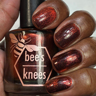 Image provided for Bee's Knees by a paid swatcher featuring the nail polish " The Crown Prince "