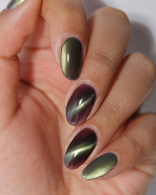 Image provided for Bee's Knees by a paid swatcher featuring the nail polish " The Horror of the Truth "