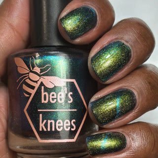 Image provided for Bee's Knees by a paid swatcher featuring the nail polish " The Pond Spirit "
