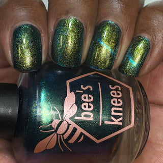 Image provided for Bee's Knees by a paid swatcher featuring the nail polish " The Pond Spirit "