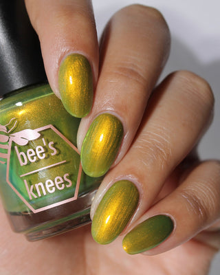 Image provided for Bee's Knees by a paid swatcher featuring the nail polish " The Spirit of the Forest "