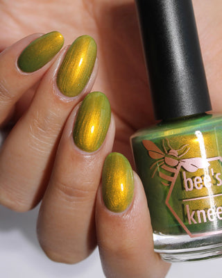 Image provided for Bee's Knees by a paid swatcher featuring the nail polish " The Spirit of the Forest "