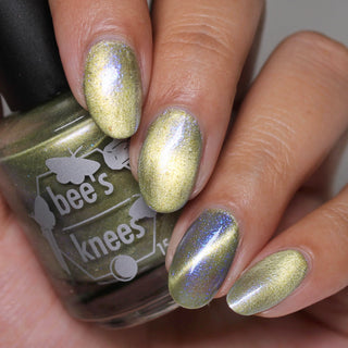 Image provided for Bee's Knees by a paid swatcher featuring the nail polish " There is Nothing But Stone "