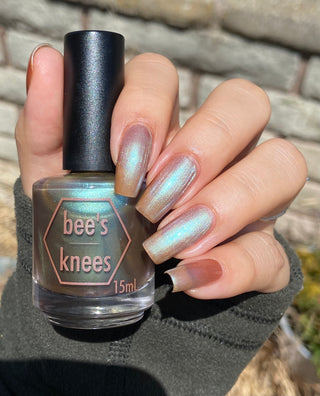 Image provided for Bee's Knees by a paid swatcher featuring the nail polish " Torrent "