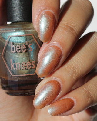 Image provided for Bee's Knees by a paid swatcher featuring the nail polish " Torrent "