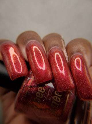 Image provided for Bee's Knees by a paid swatcher featuring the nail polish " Happy Hunting "