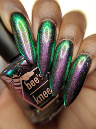 Image provided for Bee's Knees by a paid swatcher featuring the nail polish " I Would Demand a Companion "