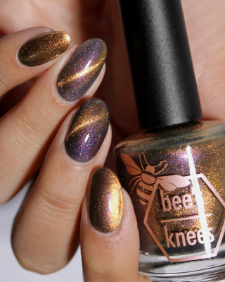 Image provided for Bee's Knees by a paid swatcher featuring the nail polish " We can Both be Human "
