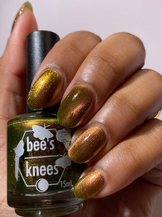 Image provided for Bee's Knees by a paid swatcher featuring the nail polish " I'm Nobody "