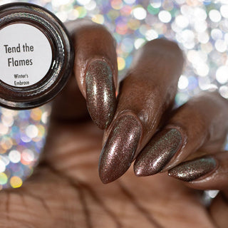 Image provided for Bee's Knees by a paid swatcher featuring the nail polish " Tend the Flames "