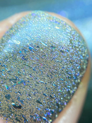 Image provided for Bee's Knees by a paid swatcher featuring the nail polish " What's a Little Blackmail Between Friends "