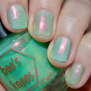 Image provided for Bee's Knees by a paid swatcher featuring the nail polish " I Will Be Your Undoing "