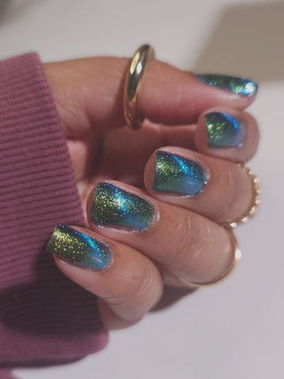 Image provided for Bee's Knees by a paid swatcher featuring the nail polish " The Pond Spirit "