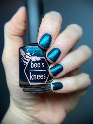 Image provided for Bee's Knees by a paid swatcher featuring the nail polish " Entirely Bewitching but so Odd "