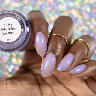 Image provided for Bee's Knees by a paid swatcher featuring the nail polish " I'm Your Motherf✨cking Executioner "