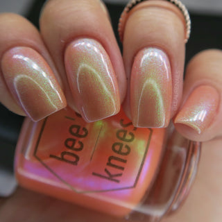 Image provided for Bee's Knees by a paid swatcher featuring the nail polish " A Warm Welcome "