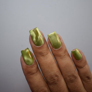 Image provided for Bee's Knees by a paid swatcher featuring the nail polish " This One is Declined "
