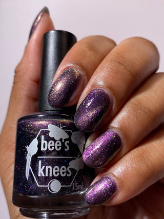 Image provided for Bee's Knees by a paid swatcher featuring the nail polish " Death is its Own Kind of Rebirth "
