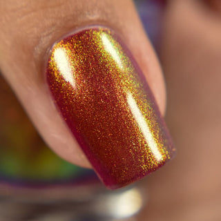 Image provided for Bee's Knees by a paid swatcher featuring the nail polish " The Bar is in Hell "