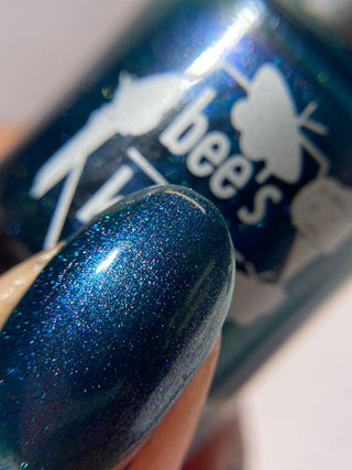 Image provided for Bee's Knees by a paid swatcher featuring the nail polish " Even Death Bears its Flowers "