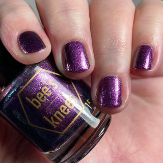 Image provided for Bee's Knees by a paid swatcher featuring the nail polish " Nevermore "