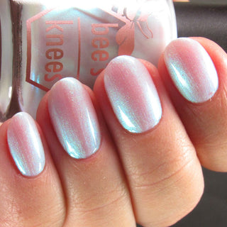 Image provided for Bee's Knees by a paid swatcher featuring the nail polish " Only Monsters Play God "