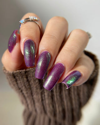 Image provided for Bee's Knees by a paid swatcher featuring the nail polish " Will Self-destruct For Likes "