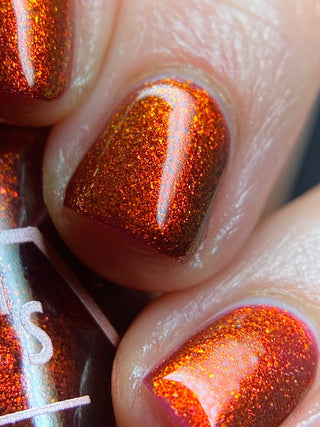 Image provided for Bee's Knees by a paid swatcher featuring the nail polish " The Dark Angel "