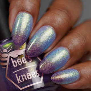 Image provided for Bee's Knees by a paid swatcher featuring the nail polish " Let the Ocean Take Me "