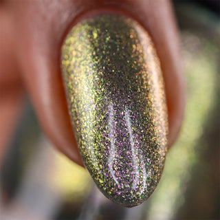 Image provided for Bee's Knees by a paid swatcher featuring the nail polish " Denial "