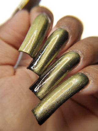 Image provided for Bee's Knees by a paid swatcher featuring the nail polish " Stormfall "