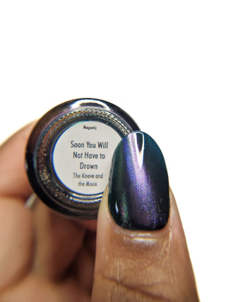 Image provided for Bee's Knees by a paid swatcher featuring the nail polish " Soon You Will Not Have to Drown "