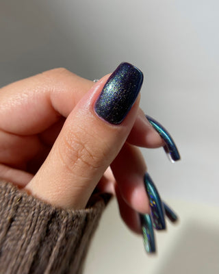 Image provided for Bee's Knees by a paid swatcher featuring the nail polish " An Insane F🦑cking Tentacle Sanctuary "