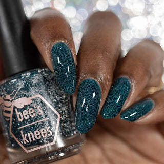 Image provided for Bee's Knees by a paid swatcher featuring the nail polish " From the Depths "