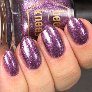 Image provided for Bee's Knees by a paid swatcher featuring the nail polish " Nevermore "