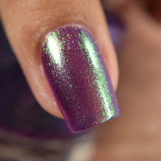 Image provided for Bee's Knees by a paid swatcher featuring the nail polish " Will Self-destruct For Likes "