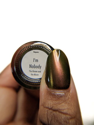 Image provided for Bee's Knees by a paid swatcher featuring the nail polish " I'm Nobody "