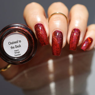 Image provided for Bee's Knees by a paid swatcher featuring the nail polish " Chained to the Desk "