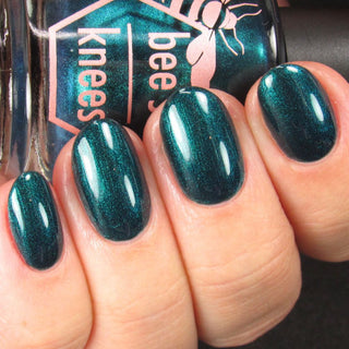 Image provided for Bee's Knees by a paid swatcher featuring the nail polish " Entirely Bewitching but so Odd "