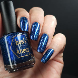 Image provided for Bee's Knees by a paid swatcher featuring the nail polish " Game Playing Deviant "