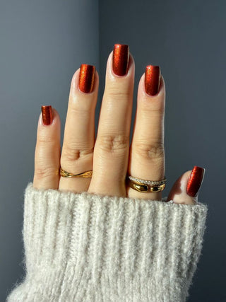 Image provided for Bee's Knees by a paid swatcher featuring the nail polish " The Dark Angel "