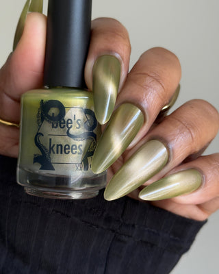 Image provided for Bee's Knees by a paid swatcher featuring the nail polish " Happy Tuesday "