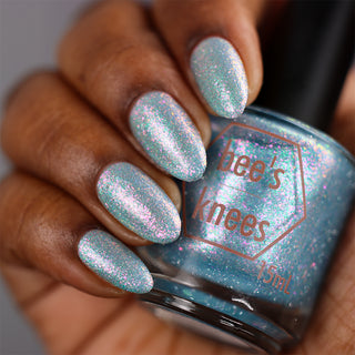 Image provided for Bee's Knees by a paid swatcher featuring the nail polish " Heartbreak "