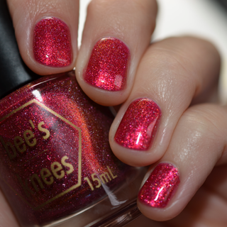 Image provided for Bee's Knees by a paid swatcher featuring the nail polish " Happy Hunting "