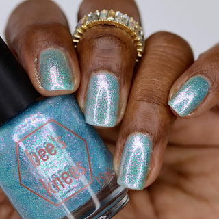 Image provided for Bee's Knees by a paid swatcher featuring the nail polish " Heartbreak "